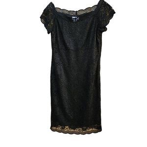 *Vintage* Worthington black lace dress, womens size 14